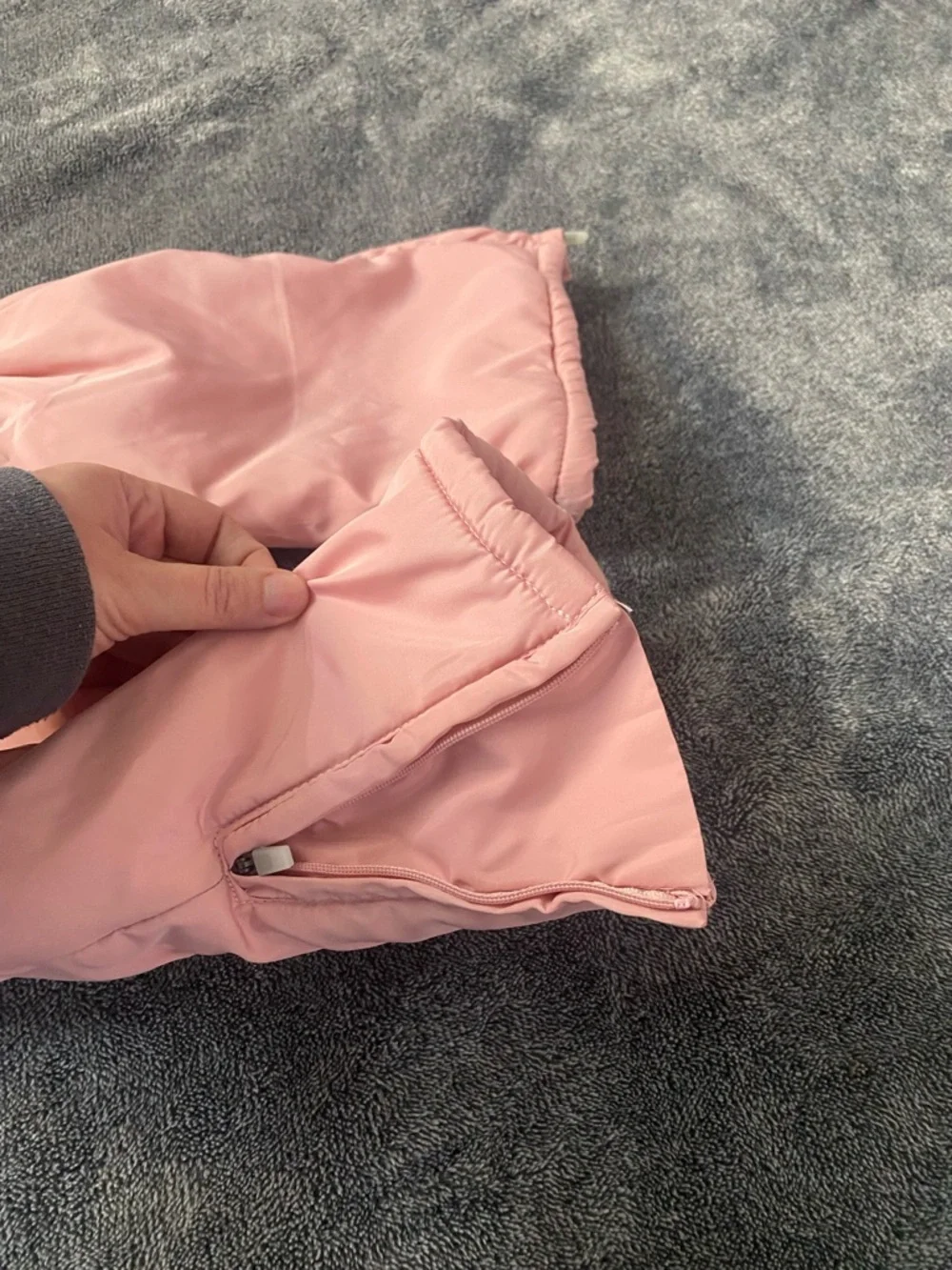 Jelispoon Boutique Dusty Pink Fleece-Lined Snow Bibs Size 120 (US 6/7) - Picture 7 of 9